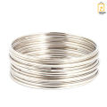 Plain Silver Stainless Steel Bangles Pack of 36. 