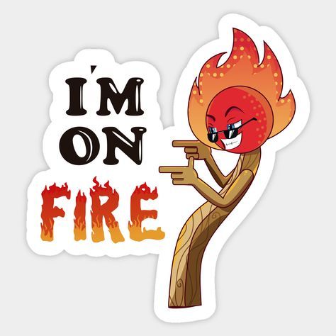 Fire Comic Sticker Fire Sticker - 3 inch x 3 Inch Sticker for Mobile - Sticker For Laptop ...