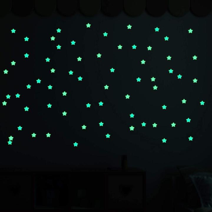 Pack of 3D Fluorescent Glowing Stars Best For Kids Bedroom & Ceiling Art # JS-Multi-GS-HD-(25 to 100 Pcs)
