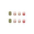 【SUNDAY】(With Glue) Artificial Nails Short length trendy multi-color ombre design Artificial Nails. 