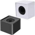 Portable ABS Injection Molding Square Cube Shaped Interview Mic Microphone Flag Station Logo. 