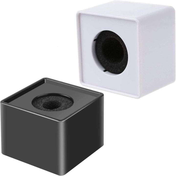 Portable ABS Injection Molding Square Cube Shaped Interview Mic Microphone Flag Station Logo