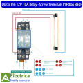 1 pair of 8 Pin 12V DC 12A Coil Relay and PTF08A Screw Terminals Base  12V DC Contact DPDT General Purpose Relay 8 pins double pole double through relay by Electrica. 