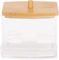 Cotton Swab Box With Lid Dustproof Transparent Visible Design Toothpicks Cotton Swab Dispenser Storage Case. 