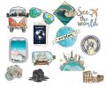 Pack of 13 Aesthetic Traveler Stickers Decals for Laptop, Mobile, Travel Journals & Suitcases - Wanderlust Adventure Stationery Art for Travelers 2Inchx2Inch Each Sticker Size. 