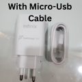 Original Infinix Fast Charger + Data Cable - Micro Usb and Type-C (Select Variation) - 18W Super Fast Infinix Charger - Wall Charger - Quick Charge 4.0. 