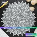 Rose Gold Round Placemats for Dinner Table Set of 2/4 Metallic Hollow Out Flower Shaped Table Mat Pressed Vinyl Place Mats Table Decor Wedding Accent Centerpiece - SIZZLAY. 