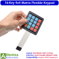 16 Key 4x4 Membrane Switch Keypad Matrix Array Keyboard for Arduino, Raspberry Pi, and Microcontroller Projects by Electrica. 