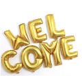 WELCOME Banner 16 inch letter Foil Balloons Set,-(K.S.). 