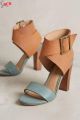 Women's Faux Suede Wooden Block Heel Sandals Cross Strap Design 3-Inch Heels  Ideal for Bridal Parties and Every Occasion. 
