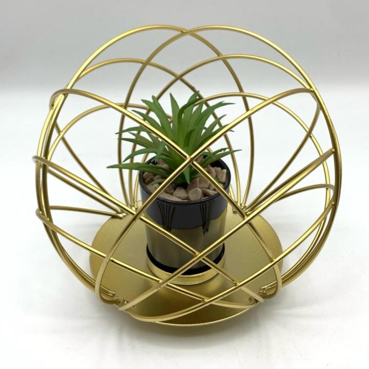 MULTIPURPOSE%20SPHERICAL%20GOLDEN%20METAL%20ROOM%20DECORATION%20ITEM%20WITH%20ARTIFICIAL%20FLOWER%20SUCCULENT%20PLANTER%20POT%20STAND%20-%20Image%205