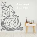 size- 2 X 1 Feet -floral flower geometrical pattern corner style self adhesive wall Decor Vinyl Sticker for hall, lounge, room ,home, office, decoration -single patch -  Gray color- Rising Arts. 