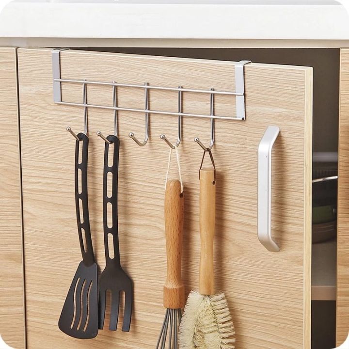(Pack Of 2) Stainless Steel 5 Hook Cabinet Door Back Type 5 Hook Door After Coat Hook