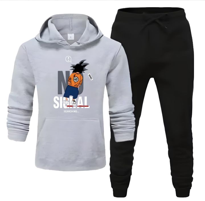 NO SIGNAL ANIME TRACKSUIT DESIGN High Quality Winter Fleece Print Tracksuit GYMWEAR STRECHABLE  BREATHABLE Export Quality Kangaroo Hoodie + Trouser For Boys N Men Track Suit