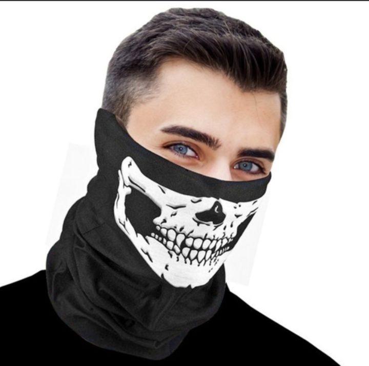 Skull Mask for Girls and Boys: Double Stitched Breathable Face Cover for Halloween mask for Halloween, mask for motorcycle ,half face mask , ghost face mask