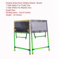Openness – 2 in 1 Small Double Sided Kids Writing Board / Easel – White & Black Dry-Erase Board For Kids Learning – Chalk, Duster & Board Marker Free – (16x30 Inches). 