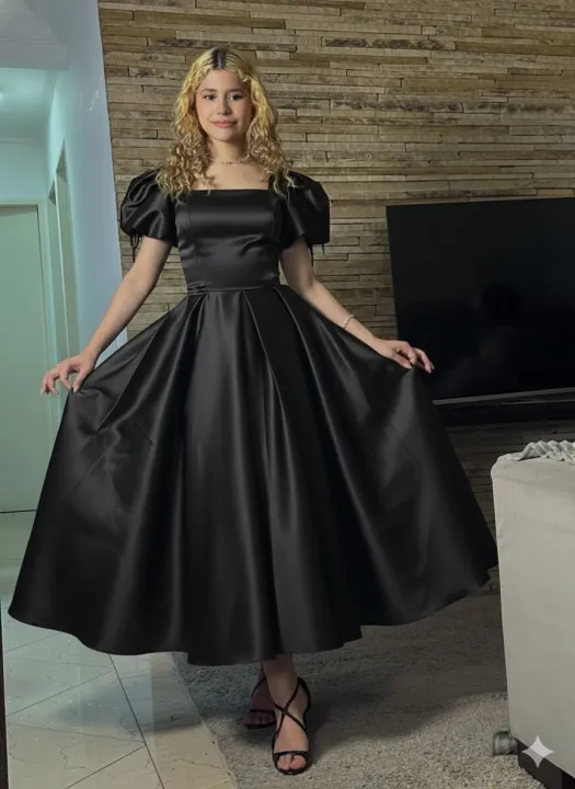 Eid%20Arrival's%20Silk%20Korean%20Style%20Puffi%20Sleeves%20Frock%20Cancan%20Attached%201%20Piece%20Dress%20For%20Women's%20Fashion%20Party%20Wear%20Casual%20Wear%20-%20Image%204