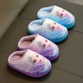 Disney Princess Sofia Elsa Winter Children's Cotton Slippers Girl's Parent-child Snow Non Slip Warm Baby Slippers Size 24-39. 