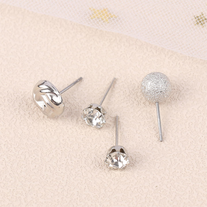 12Pairs/set%20Small%20Stud%20Earrings%20Set%20For%20Women%20Simple%20Geometric%20Rhinestone%20Earrings%20Fashion%20Party%20Jewelry%20Encounter%20-%20Image%204