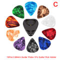 10Pcs Plectrums 1 Pick Holder Electric Celluloid Acoustic Guitar Picks Colorful. 