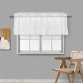 Window Drape Solid Color Short Curtain Kitchen Bedroom Window Drape. 