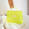 Jelly color Fashion bag Unique PVC material Pillow shape Transparent bag Small square bag for Casual Party Travel Daily Women's accessory. 