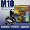 M10 TWS Airpods _ with Super Sound & High Quality Touch Sensors True Stereo Headphones with Built in Mic 10m Transmission Bluetooth Wireless Earbuds , Charging Case Sport Headset for all Bluetooth Smart devices. 