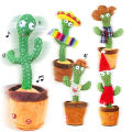 Dancing Cactus Toy with Recording - Rechargable /Cell Operated Plush Funny Electronic Shaking Cactus Singing Dancing Cactus by Bunyad Twisting Cactus Cute Plush Toy Education Toy Plush Toy with Songs for Children Playing Birthday Gift Kids Toys​. 