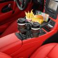 Car Cup Holder Tray With Swivel Base 360 Degree Adjustable Car Cup Holder Food Tray Organized 2 Drink Holder For Car Accessories. 