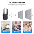 Doomhot WiFi Repeater 2.4Ghz Wireless Range Extender WiFi Signal Booster 1200Mbps Wi-Fi Signal Amplifier Network Routers Network Extender for AP Router Range EU Plug. 