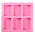 Silicone soap mold 6 even rectangular soap silicone cake mold handmade cold soap mold rectangular soap mold. 