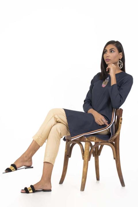 EGO%20Fall%20Collection%202019%20%20Cool%20Rabbit%20%20Navy%20Cotton%20Kurti%20For%20Women%20-%20Image%203