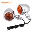 2Pcs Black Metal Motorcycle Cafe Racer Turn Signal Indicator Lights Lamp. 