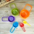 6 Measuring Cups and Spoons Set for Cake Baking Cooking Plastic Tablespoons with Measurement (Multi-Color). 