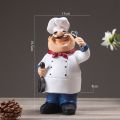 Retro Chef Model Ornaments Resin Crafts Mini Chef Figurines Home Kitchen Restaurant Bar Coffee Decor-A. 