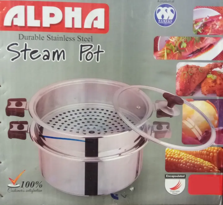 Original%20Alpha%20Stainless%20Steel%20High%20Grade%20Food%20Steamer%2026cm%20For%20Meat%20BBQ%20Broast%20Vegitables%20Charga%20-%20Image%202