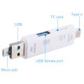 D-188 3 in 1 TF & USB to Micro USB & Type-C Card Reader OTG Adapter Connector. 