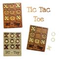 Tic Tac Toe Noughts and Crosses Wooden Tabletop Board Game Family Game for Kids and Adults Brain Teaser Puzzle. 