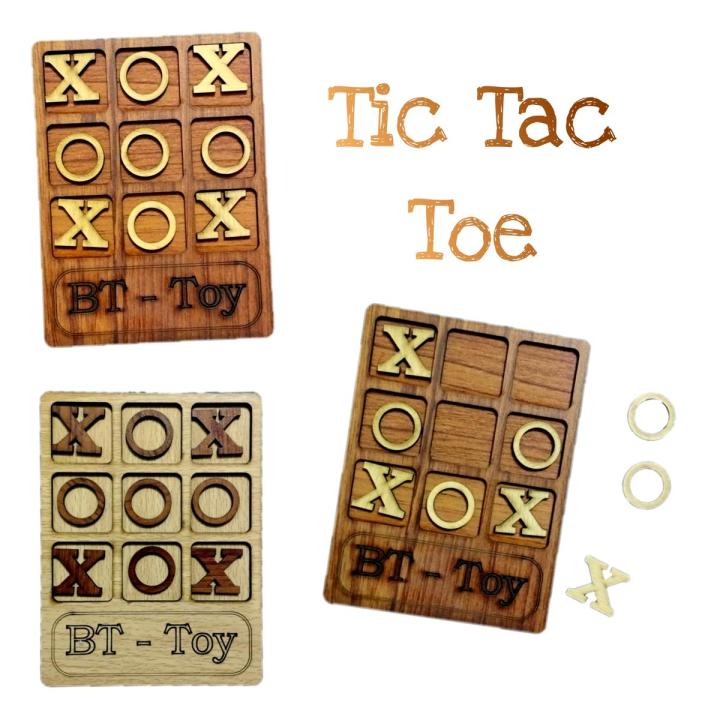 Kisangel 3D Wooden Tic Tac Toe Game - Family Strategy Board Game For Kids & Adults