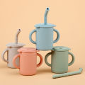 Premium Silicone Baby Feeding Cup with Straw Lid, Leak-Proof & Portable Storage Container, Unisex 100ml -. 