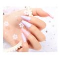 100 pcs Transparent/White Ballerina Fake Nails Coffin/Square/Almond Artificial Nails Medium Size Acrylic Nails for Nail Art Decal Full Cover Nail Tips 10 Size Transparent Fake Nails. 