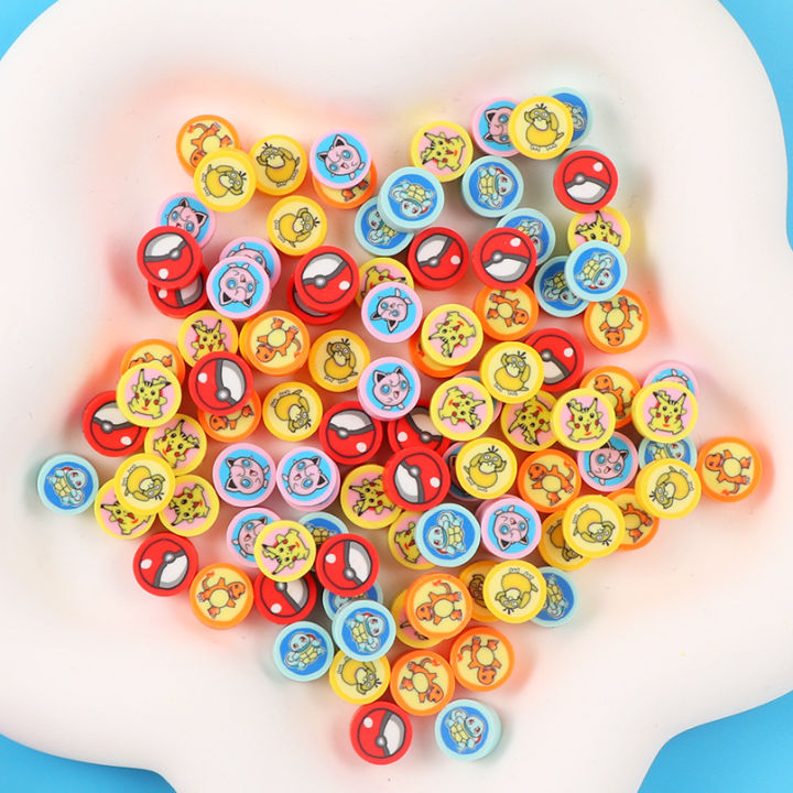 30pcs okémon eads 9mm Cute Cartoon Anime Clay eads for Jewelry aking ikachu iy rat elace Accessories