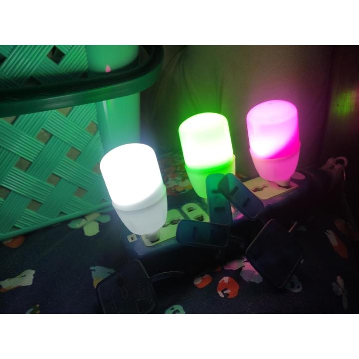 3 LED Zero bulb,Night Lights alternative to Zero watt bulb multicolor flower shape and two pin plug bulb, Night Bulb - Decor Lighting Light Bulbs (Random Colors)