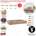 Rectangle Jute Gift Basket Collection, Snacks, Organizer, Container. Weddings Party Decor Supplies, Engagments, Shadi, Nikkah, Mehendi, Tokri, Sundries Storage, Gifts, Home Decoration, Indoor & Outdoor Festival & Events. 