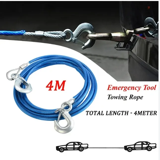 Car Pully Rope Car Vehicle Pull Tow Rope Steel Wire Cable (Car Emergency Towing Rope ...