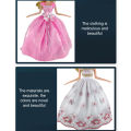 Doll Long Dress Smooth Surface Delicate Craft Replaceable Girl Doll Wedding Dress for Children. 