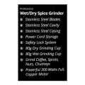 Westpoint Professional Coffee Grinder Wet & Dry WF-9225 - Silver with 2 Years Brand Warranty. 