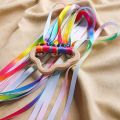 Rainbow Hand Ribbon Bells Wind Wand Dancing Ribbon Streamer Cloud Wood Montessori Sensory Educational Toy Сортеры doces. 