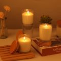 Techmanistan Pack of 3 - Random Colors 200ml Empty Glass Candle Jars With Wooden Lid, Glass Tins. 
