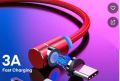 Original Magnetic Fast Charging Cable - Micro USB Android - Type C - Braided LED Fast Charging Cable - Black. 